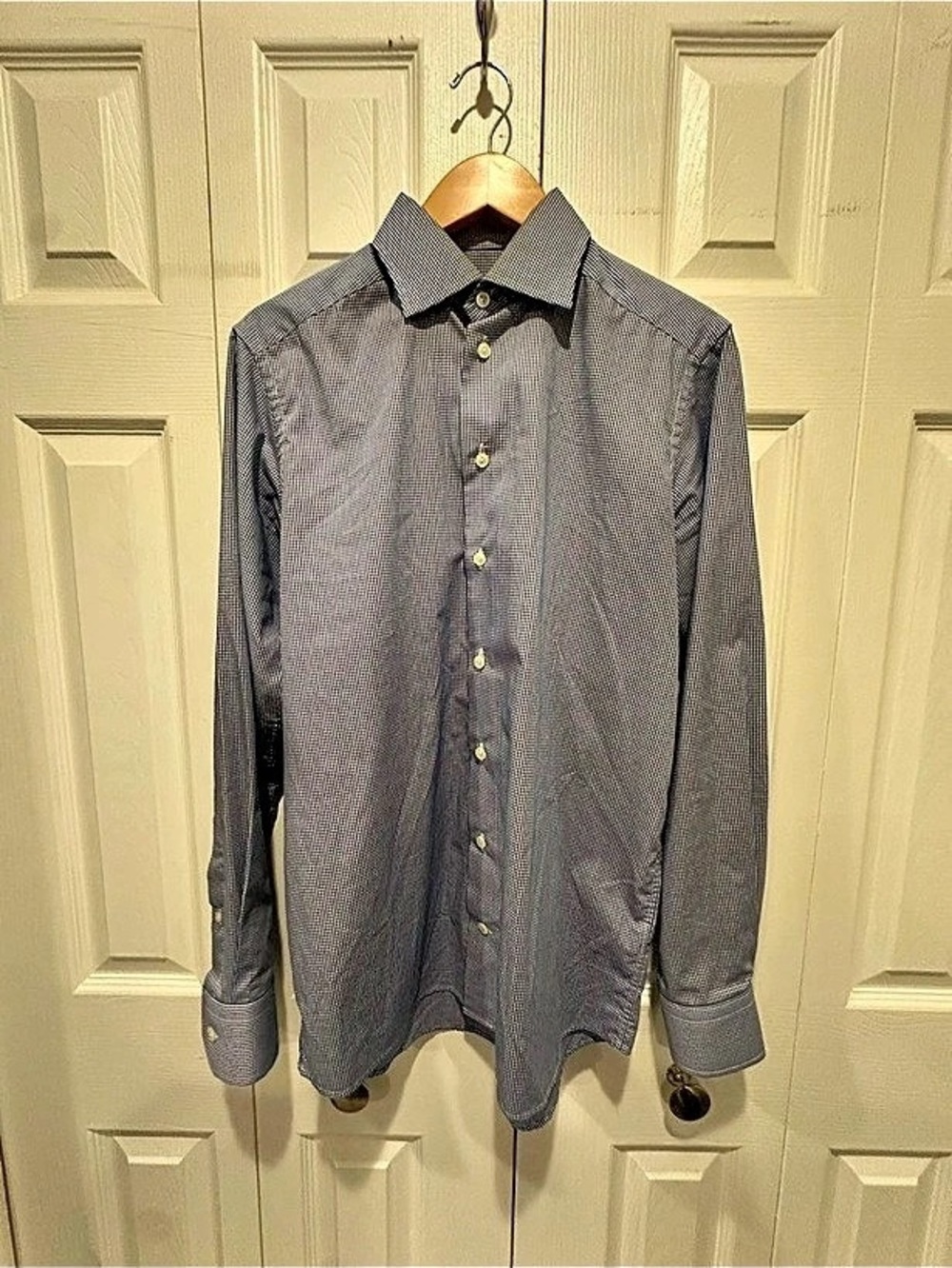 Etro Men's Gray Geometric Dress Shirt